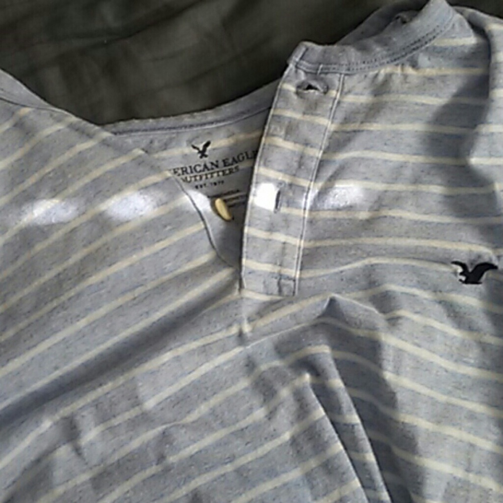 AE Striped Button Henley